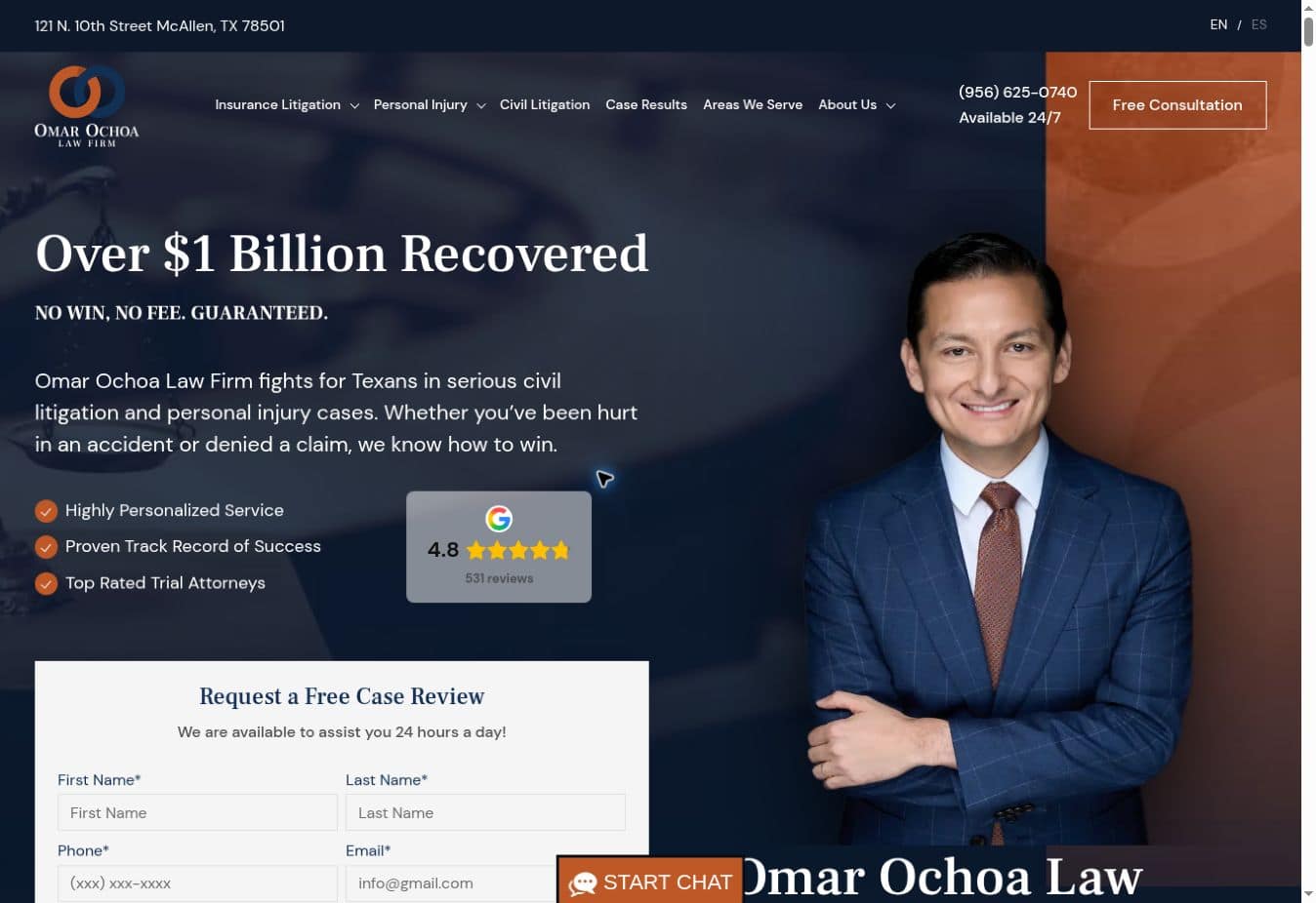 Real personal injury law firm website design